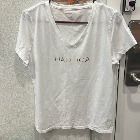 Womens white Nautica T-shirt - Picture 1 of 4
